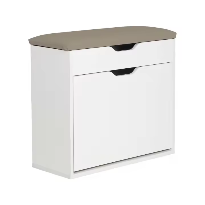 Habitat y Jardin - Mueble zapatero "Wade" - 60 x 23,8 x 68 cm - Blanco - 1