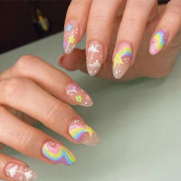 Uñas Postizas Largas De Moda 24Pcs Reutilizables Brillantes En Color Sólido Con Pegamento Para Mujeres Y Niñas - details 7