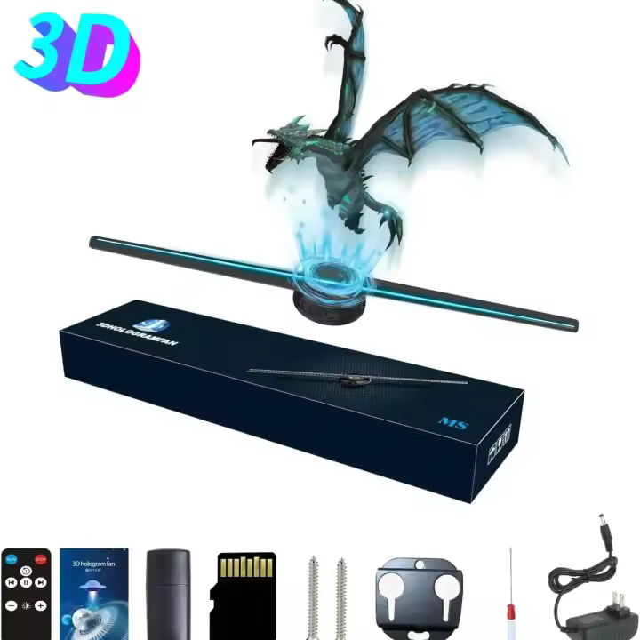 Proyector De Holograma 3D HD WiFi 42CM Para Tiendas Bares Fiestas Navidad Exhibición De Publicidad Luz De Iluminación - 1