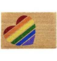 COSHANO Felpudo Alfombra Fibra de Coco Natural con Reverso PVC Antideslizante para Exterior E Interior 40x60cm (corazón Colores) - Entrega en 24 Horas - details 0
