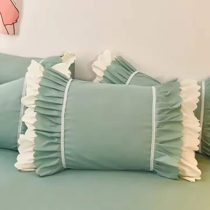 Funda De Almohada Princesa Con Volantes Múltiples Colores Cómoda Para Adultos Y Niños Tamaño 48x74cm Material Poliéster/Celulosa - 1