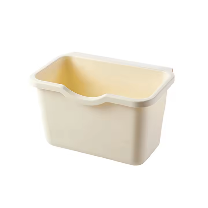 Cesta De Basura De Cocina Montada En La Pared Plástica Cuadrada Para Armario Puerta Colgante De Estante De Escritorio - 1