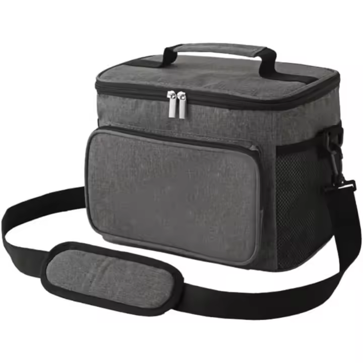 Bolsa Térmica plegable para aldía, lonchera Grande de 12 Latos (10 L), aislante, Hermética y de laterales blandos, lonchera Bento portátil Gris - 1