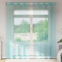 vidaXL Cortinas de gasa con ojales 2 uds negro140x225 cm en color Negro/Blanco/Tuquesa y más | protección solar decorativa para ventanas hogar oficina dormitorio fácil de instalar - details 2