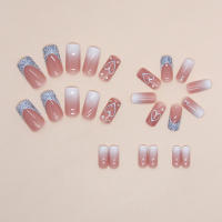 24 PCs Uñas Press on Estilo Francés Gradient De Amor Con Gel Jelly Y Archi De Uña QHZ758 Accesorios De Belleza Para Manicura Casera - details 2