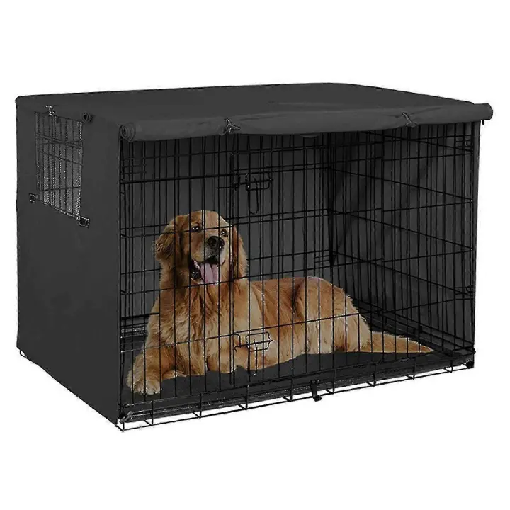 Heavy Duty Oxford Dog Crate Cover for Medium and Large Dogs, Waterproof Anti-uv with Mesh Window - 1
