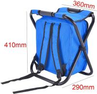 Silla Mochilero Plegable 2 en 1 Bolsa Refrigeradora Portátil al Aire Libre Asiento de Picnic para Senderismo Taburete de Jardín BBQ Taburete Compacto Capacidad de Carga 100 Kg - details 5