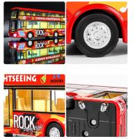 Modelo De Autobús Doble Pared a Escala 1/36 Con Función Retroceso Y Sonido Para Niños Coche De Metal Simulación Regalo Con Puertas Abiertas - details 7