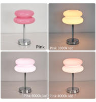 Lámpara De Mesa De Vidrio Macaron Con Iluminación Dimmable Tricolor Protección Para Los Ojos Para Decoración De Dormitorio Y Sala De Estar Moderno - details 9