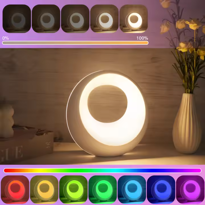 Luz Nocturna Pequeña RGB Cambiante Con Control Remoto Y Temporizador Luz De Mesa Para Dormitorio Dimmerable Iluminación Suave - 1