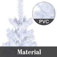 MEJORADA Árbol de Navidad blanco Artificial Abeto de Hoja Espumillón 120-180cm Arboles C/Soporte Metálico - details 3