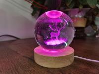 Luz Nocturna De Cristal 3D Pequeño Príncipe 6cm Con Base De Madera LED Siete Colores Regalo Para Niños Y Niñas Para Navidad - details 0