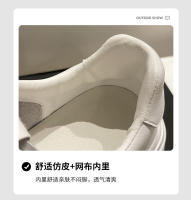 Zapatillas De Deporte Para Mujer 2024 Nuevas Blancas En Cuero U Respirables Y Transpirables Zapatillas Casuales Con Plataforma Mediana Para Caminar Y Correr - details 5