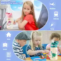 Botella Térmica Para Niños 400ML Unicornio Mantener Agua Fría Botella De Agua Portátil Para Viajes Y Escuela Libre BPA - details 6