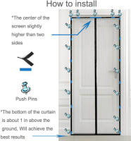 Curtain De Mosqueras Magnéticas Para Puerta Telas De Malla Antipulgas Y Avispas Partición Para Verano Uso Interior Cierre Automático - details 2
