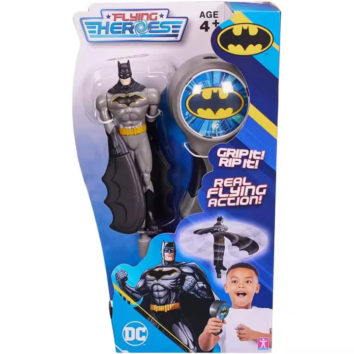 Flying Heroes, Bandai, Juguete Volador con su Lanzador, DC Batman Multicolor - 1