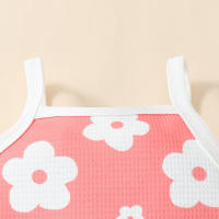 Conjunto Veraniego Para Bebé Niña Con Estampado De Flores Camiseta Y Shorts Con Diadema 2 Piezas Ropa Infantil De Verano - details 4