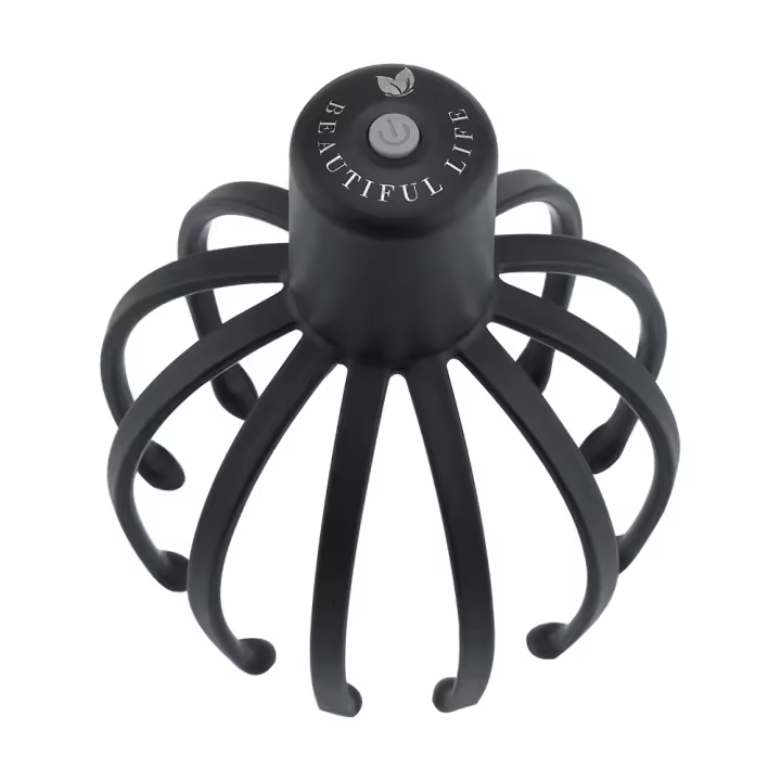 Masajeador de cabeza de pulpo para el cuero cabelludo, rascador terapéutico Bluetooth, masaje de vibración eléctrica para el crecimiento del cabello, dolor de cabeza - 1