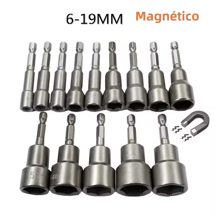 Juego De Llaves De Impacto Magnéticas 6mm-19mm Con Adaptador De Llaves Hexagonales 1/4 Y Brocas Para Taladro Y Drivers De Impacto - 1