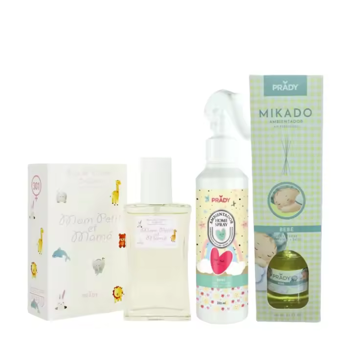 PRADY - Pack de Fragancias BEBE: Colonia, Mikado y Ambientador para el Hogar. / INFANTIL - 1