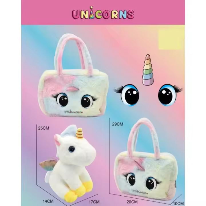 BOLSITO PELUCHE CON UNICORNIO DE PANRITOS - 1