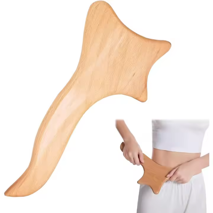 Herramienta de drenaje linfático de madera Gua Sha masajeador terapia de madera herramienta de masaje anti celulitis herramienta de masaje para espalda, brazos, piernas - 1