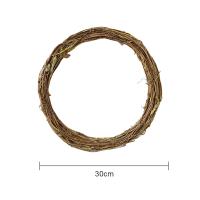 1 Pc Guirnalda De Rattan Seco Natural Para Decoración De Navidad Halloween Y Pascua Arco Iris Redondo Duradero Para Colgar En Puerta O Pared - details 5