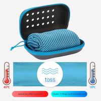 Toallas de enfriamiento suaves y transpirables absorben el sudor, toallas frías y frías, toallas deportivas de secado rápido, toallas deportivas con caja de almacenamiento, toallas deportivas de microfibra, toallas deportivas de secado rápido, pequeñas pa - details 1
