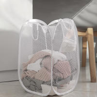 Cesta De Ropa Plegable Y Malla Organizador De Juguetes Para Dormitorio Baño Y Viaje Eco-amigable Tela De Nylon Negro Blanco - details 6