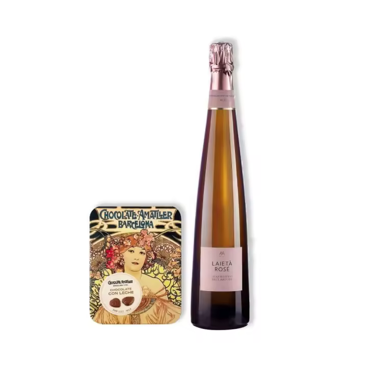 Cava Alta Alella Laietà rose + Hojas de Chocolate Amatller - 1