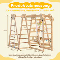 7 En 1 Parque Infantil de Madera plegable multifuncional con toboganes, bastones de Escalada, columnas, Cuerdas de Escalada, Escalera de Red, etc. - Certificado EN-71, apropiado para Uso Infantil en interiores, espacio y es seguro - details 4