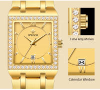 Reloj De Moda Para Mujer WWOOR Con Diamantes Marca Top Lujo Cuadrado Reloj De Pulsera Simple Para Mujer Vestido Pequeño Relogio Feminino - details 2