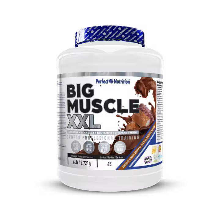 Perfect Nutrition - Big Muscle XXL - Varios Sabores - 2271g - 45 servicios- podrás aumentar de peso de manera equilibrada con proteínas de suero y caseína, carbohidratos de avena, creatina y aminoácidos esenciales para ganar masa muscular - 1