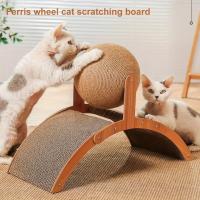 Juguete Para Gatos 2 En 1 Mordedor De Pata Y Tablero De Rasguño De Madera Con Peluche Y Sisal Arco Vertical Interactivo Para Gatos - details 10