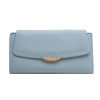 Cartera Larga Preppy Estilo Japón Y Corea Pequeña Fresca PU Con Hebilla De Hoja Color Sólido Cierre De Cremallera Doblete Para Documentos Y Tarjetas - details 6