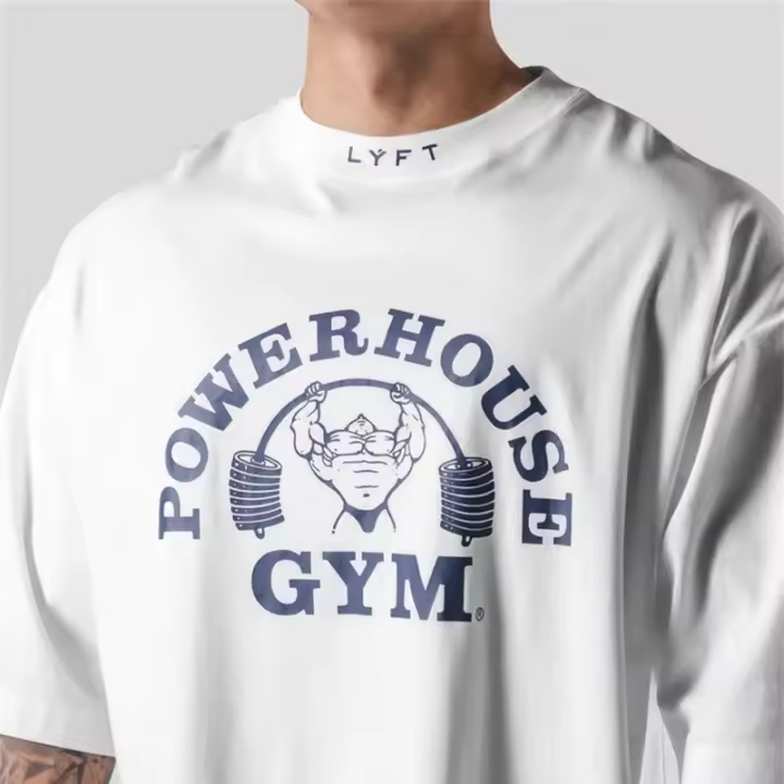 Camiseta De Algodón Para Hombre LYFT Jointly Deportiva Para Running Y Gimnasio Estampada Suelta Para Entrenamiento De Verano - 1