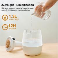 Humidificador de aire de 1300 ml, difusor de aromas con Doble Puerto de pulverización, humidificador de agua con Luz para el hogar y la Oficina (Blanco) - details 3