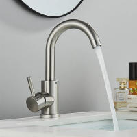 Grifo De Baño De Acero Inoxidable 304 Mezclador De Agua Caliente Y Fría Con Rotación De 360 Grados Monohandle Moderno - details 14