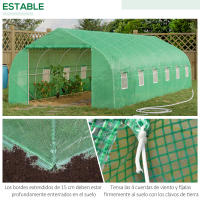 Outsunny Invernadero de Túnel 800x300x200 cm con 12 Ventanas y Puerta Enrollable Cubierta PE 140 g/m² y Acero para Cultivo de Plantas Verduras - details 5