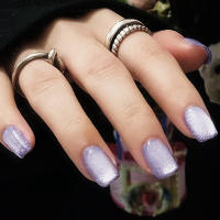 24pcs/set Uñas Postizas Cortas Cuadradas Con Diseño De Ojos De Gato Y Brillo En Colores Rosa Verde Morado Amarillo Y Nude Para Artículos De Belleza Y Uñas - details 33