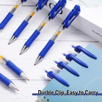 12pcs Bolígrafos Gel Retráctiles De Punta De Metal 0.5mm En Colores Clásicos Negro/Azul Rojo Para Escuela Escribir Suave Con Cuerpo Ergonómico - details 1