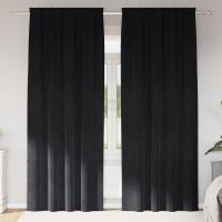 Cortinas blackout vidaXL con cinta superior 2 pcs de terciopelo negro - details 0