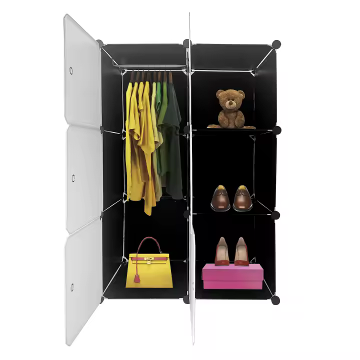 Armario Vestidor Cube Personalizable Boxed Basic Nyana Home 6 Cubos/Puertas Organización del Hogar Perchero Zapatero 110x75x47cm - Blanco - 1