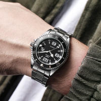 Reloj De Pulsera Para Hombre De Acero Inoxidable Moda Nueva Con Marcadores Arábigos Resistente Al Shock Y Auto Fecha Sin Caja - details 1
