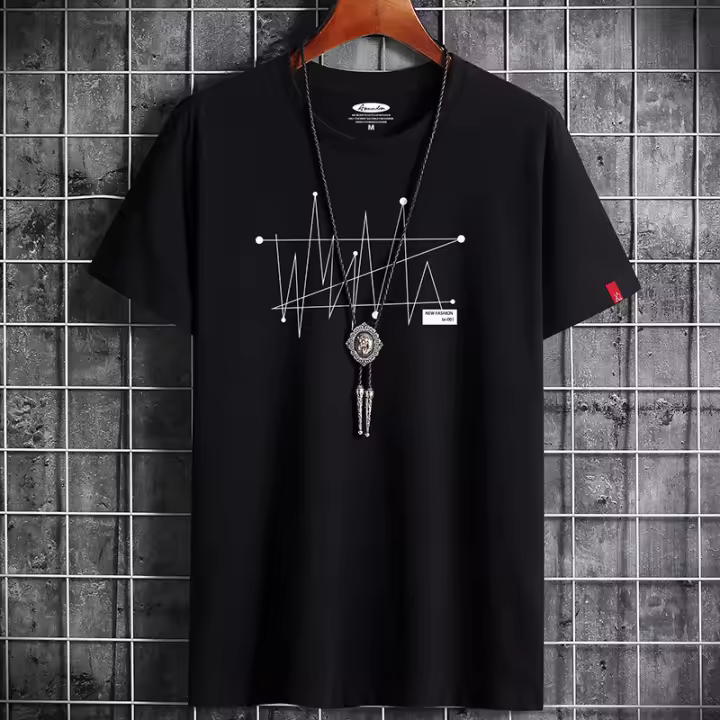 Camiseta De Algodón Oversized Para Hombre Y2K High Quality Harajuku Fashion Con Diseño Gráfico Camiseta De Verano Transpirable Y De Wicking De Humedad - 1
