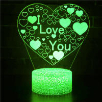 Lámpara De Noche LED En Forma De Corazón 'I Love You' Decoración Para Habitación Regalo Romántico De San Valentín Para Novio Novia Luz De Mesa USB Para Dormitorio - details 5