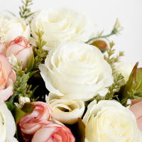 Bouquet De Rosas Artificiales De Seda Para Decoración De Hogar Y Fiestas Falsas Flores Para Vaso Exterior Decoración De Otoño Para Boda Y Holiday - details 6