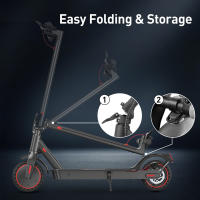 iScooter i9 Patinete eléctrico con neumático de panal de 8.5 pulgadas, motor de 350W, batería de 7.5Ah, velocidad máxima de 30km/h, frenos de disco delanteros y traseros, diseño plegable, control de la aplicación, Impermeable - Negro - details 4