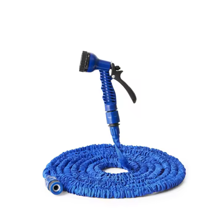 Manguera de jardín de 150 pies, manguera de jardín retráctil universal, manguera extensible elástica, manguera de agua flexible expandible, con pistola rociadora de 7 funciones, para limpieza y riego - 1