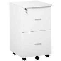 Vinsetto Cajonera de Oficina Mueble Auxiliar para Archivos con 2 Cajones Cerradura de 2 Llaves 5 Ruedas y 2 Frenos para Estudio Despacho Dormitorio 43x45x72 cm - details 0